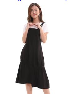QIMYIDVR芊伊朵新款黑色背带裙