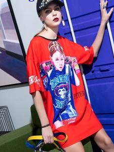 飞范女装休闲印花裙子