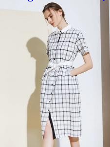 S&D女装2019新款格子连衣裙