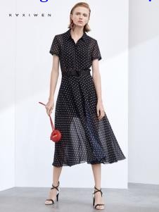 2019佧茜文女装波点连衣裙