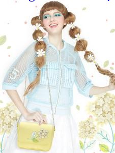 ARTMI黄色花朵链条包