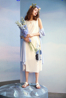 艺域女装2018棉麻文艺米色长裙