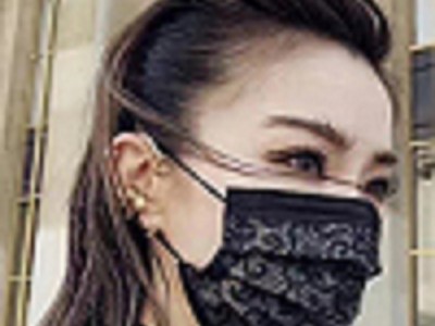 黑色印花蕾丝一次性口罩无纺布  印花无纺布图3